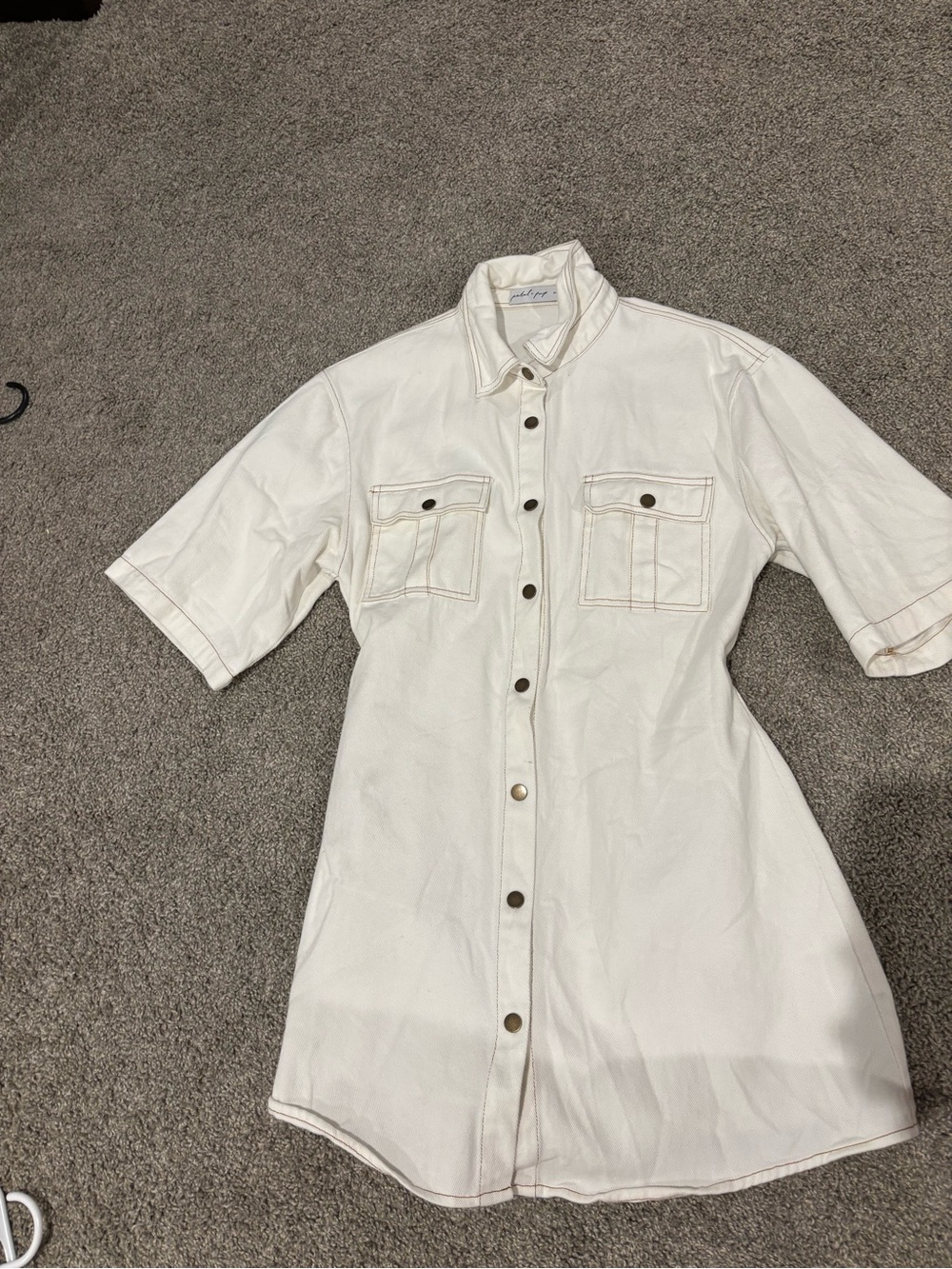 Petal & Pup White Button-Front Mini Dress